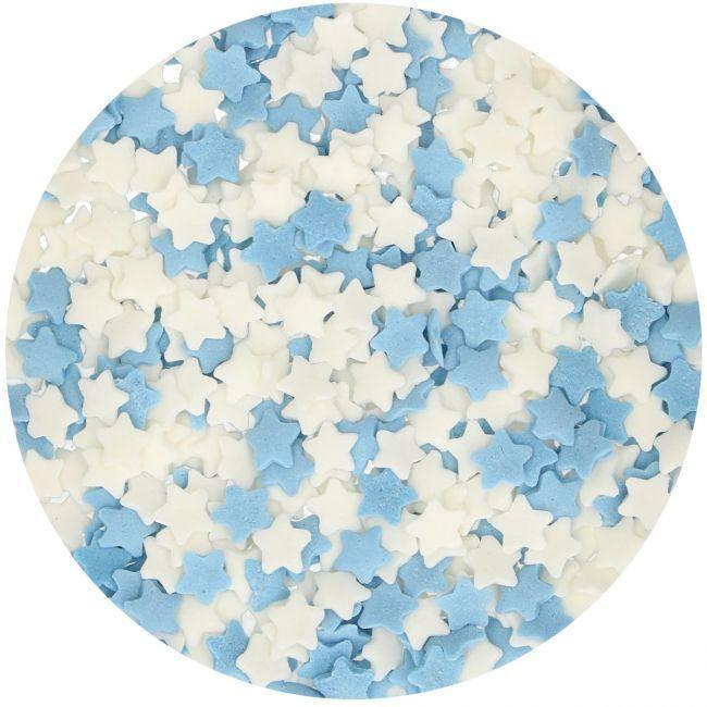 Sprinkles Petites étoiles - Bleu / Blanc 55g - FUN CAKES