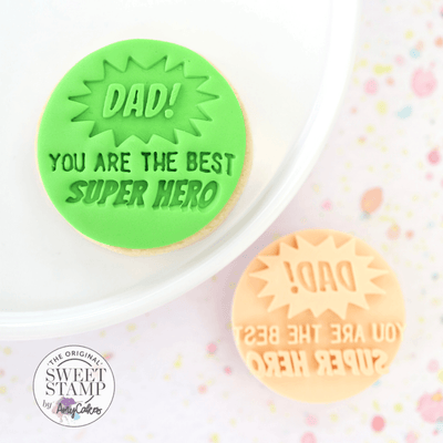 Sweet Stamp - Dad you are the Best Super Hero - Biscuit / Cupcake Embosser - Patissland
