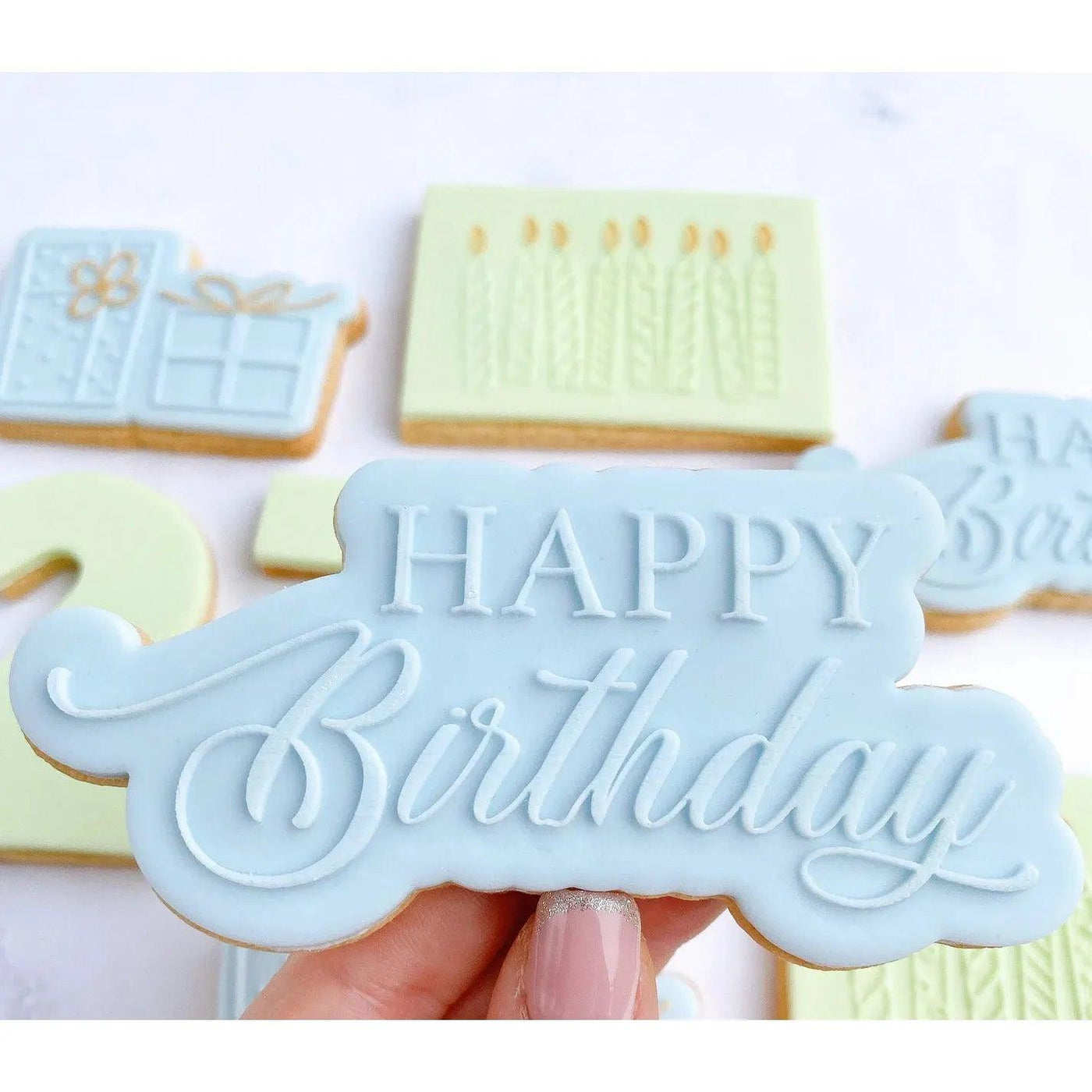 Tampon 3D + Cutter - Happy Birthday - OH MY COOKIE