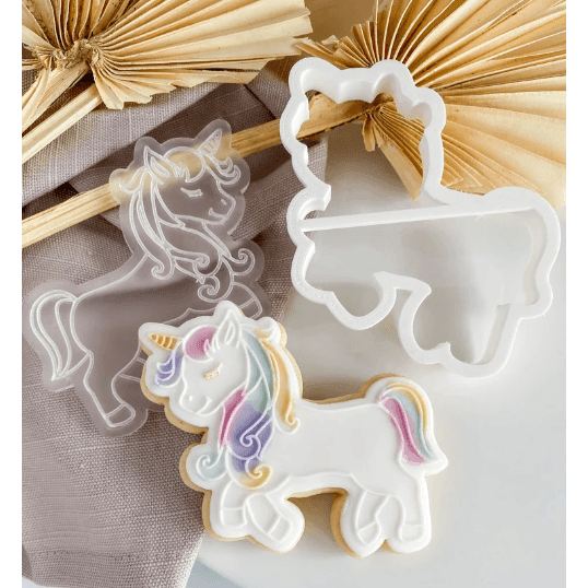 Tampon 3D + Cutter - Licorne - OH MY COOKIE